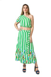 Penelope Skirt (Green Striped)