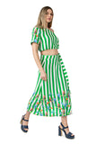 Penelope Skirt (Green Striped)